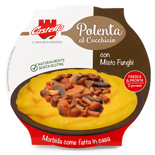 Polenta al Cucchiaio con funghi in formato ciotola da 600 grammi