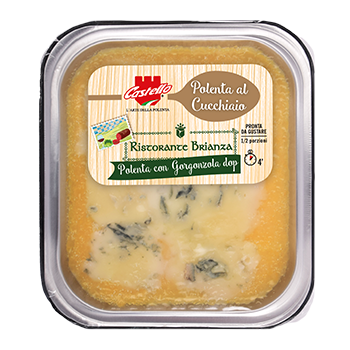 Polenta al Cucchiaio con gorgonzola in formato vashcetta da 350 grammi